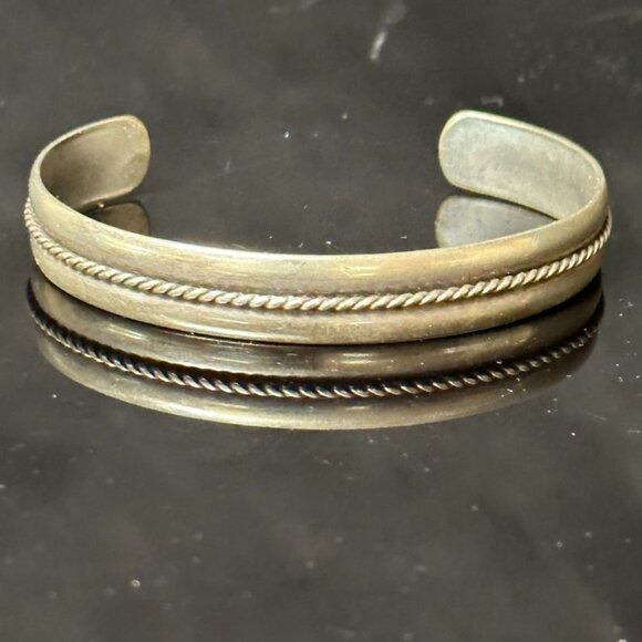 Sterling Silver Mexico Mexican Cuff Bracelet 925 solid tested Mexicana small med - Picture 2 of 8